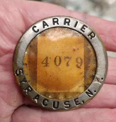 Vintage CARRIER Syracuse N. Y. Numbered Workers Badge • $32.95