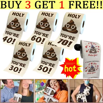 Funny Toilet Paper Roll Birthday Decoration 30th-80th Gifts For Women Men Gift • £4.34