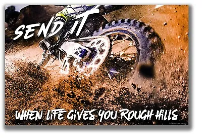 Motocross Dirt Bike Gear Track Ramp Offroad Poster Print Room Wall Decor Office • $11.95