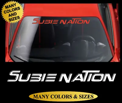 Subie Nation Windshield Banner Sticker Decal Subiegang Fits Subaru Sti Wrx      • $14.99
