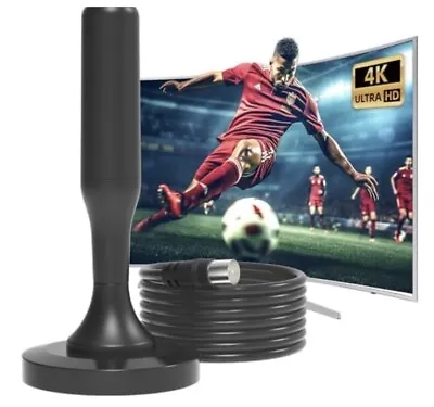 Indoor TV Aerial With 360° Reception & Long Range - Strong Magnetic Base Indoor • £9.96