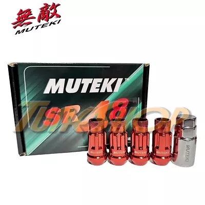 Muteki Sr48 4 Wheels Lock Lug Nuts Set 12x1.25 1.25 Acorn Rims Open End Red S • $44.95