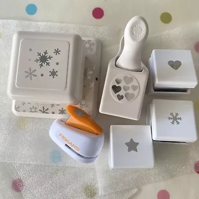 Craft Card Punches Bundle - Martha Stewart Fiskars Xcut Snowflakes Hearts Star • £25