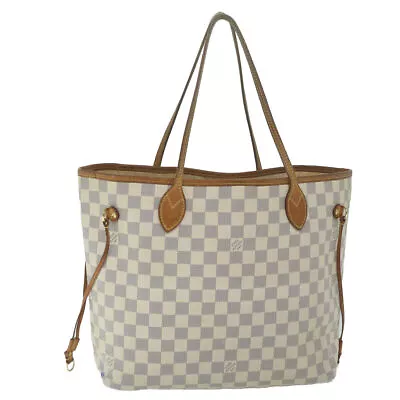 LOUIS VUITTON Damier Azur Neverfull MM Tote Bag N41605 LV Auth 64586 • $1062.05