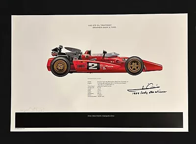 Mario Andretti Autographed 1969 Indy 500 Winner 18x12 Limited Edition Print • $69.99