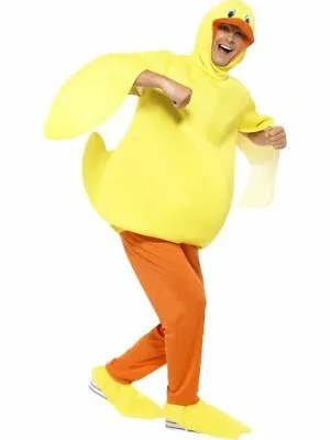 Adults Carnival Mens Womens Yellow Rubber Duck Fancy Dress Costume Bodysuit Bird • £30.04