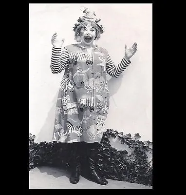 Scary Vintage Creepy Clown PHOTO Freak Weird Halloween Costume Circus Happy • $4.28