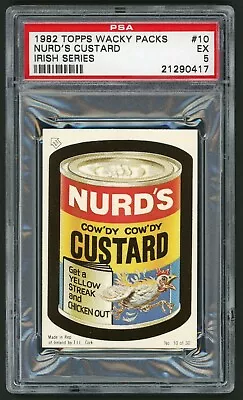 1982 / 85 Topps Wacky Packages Sticker Irish Series #10 Nurd's Custard PSA 5 • $31.89