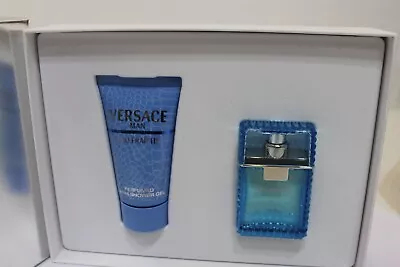 Versace Man Eau Fraiche 30ml Edt & 50ml Bath And Shower Gel Gift Set For Men • £15