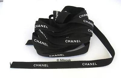 Chanel Ribbon In Black With White 5mm Wide Sold In 2 Metre Lengths Genuine New • £8.20