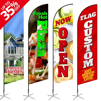 Anley Custom Feather Flag - Print Your Logo/Design Commercial Advertising Banner • $15.95