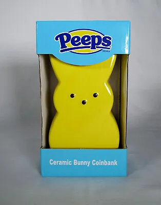 New Peeps 6  Yellow Ceramic Bunny Coin Bank Rabbit Easter • $23.99