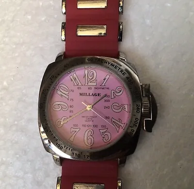 Millage Ladies Higher End Costume Jewelry Wristwatch Tachymetre Unusual Colors • $79.99