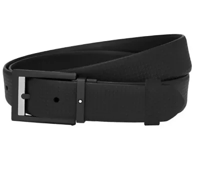 💯% Authentic MONTBLANC Mb 123907 Casual Belt Satine Detail Blk • $240