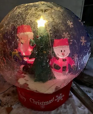Ultra Rare 5’ Santa & Snowman Snow Globe With Recirculating Snow • $300