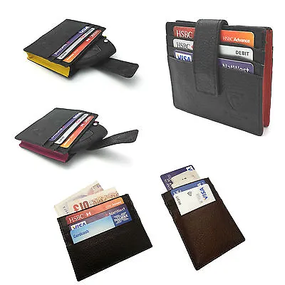 £5.95 • Buy Mens Women Real Genuine Leather High Quality Slim Thin Wallet Oyster Travel Card