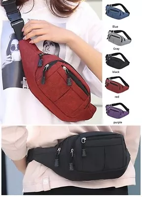 Waist Bum Bag Men Women Fanny Pack Holiday Travel Money Belt Pouch Wallet Unisex • £5.75