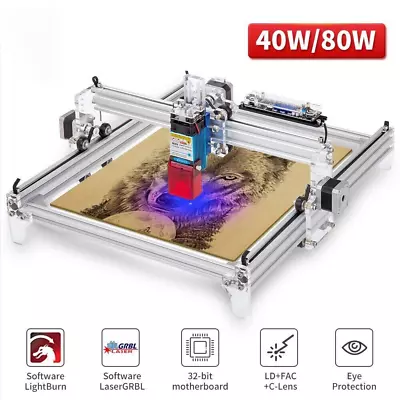 40/80W Laser Engraver Machine DIY Engraving Cutting Machine 30*40CM Working Area • £165