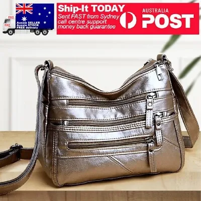 Ladies Handbag Messenger Bag Pewter Tan Black Handbags Shoulder Bag • $29.95