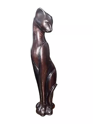 Mid-Century Cat Statue - Heavy Stone Art Deco 12 Inches Tall MCM • $42