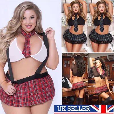 £6.59 • Buy Women Sexy Lingerie Halloween School Girl Uniform Fancy Dress Costume Plus Size