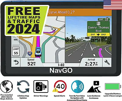 Car Truck GPS Navigation 7 Inch Touch Screen Free Maps Spoken Direction NavGO • $99.99