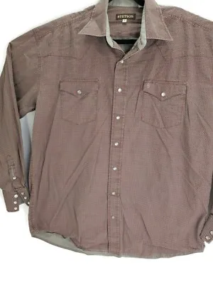 Stetson Mens Pearl Snap Western Shirt XL Geometric  • $25