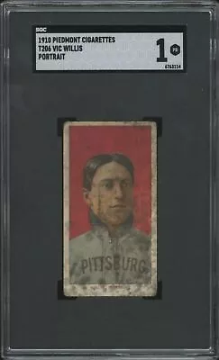 1909 T206 Vic Willis Poor Portrait Piedmont 350 Sgc 1 St. Louis Cardinals • $360