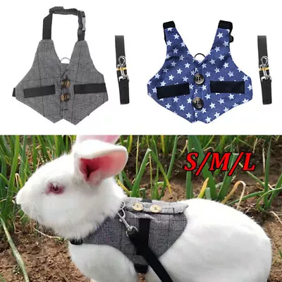 S/M/L Small Animal Harness & Leash Cats Puppy Ferret Squirrel Rat Rabbit Clothes • £6.29