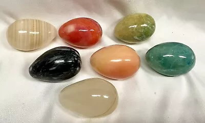 6 Polished Multicolor Natural Stone Marble Eggs • $9.99