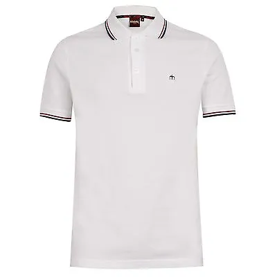 Mens Merc London Logo Classic Cotton Pique Polo Shirt Card - White  • $49.79