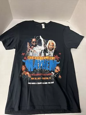 H-Town Memorial Day Mayhem 2021 2 Chainz Lil Durk Tee Black Size S Brand New  • $17.49