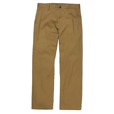 Volcom Men's Frickin Relaxed Fit Skate Dark Khaki Chino Pants Clothing Appare... • $41.99