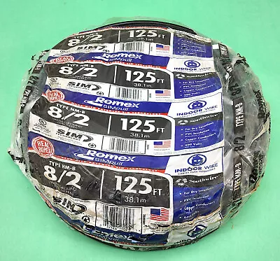 Southwire 032886160257 125' Roll Romex 8/2 W/Ground Copper NM-B WG Black 8 AWG • $189.99