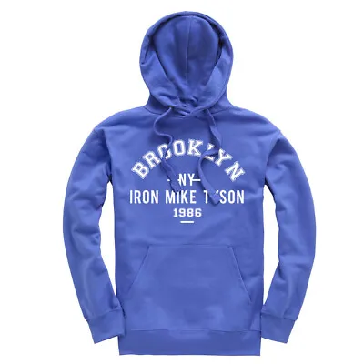 Iron Mike Tyson Brooklyn NY 1986 Hooded Hoody Hoodie Boxing Royal Blue • $28.68