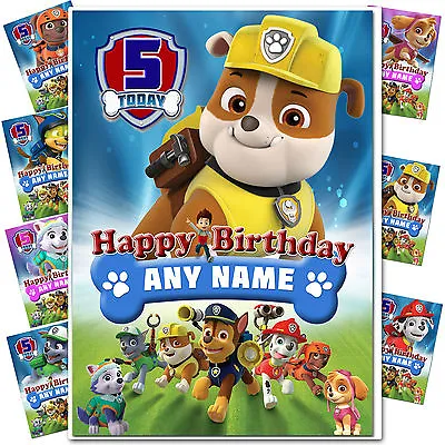 Large Personalised Birthday Card; PAW Patrol; Any Age Name For Little /big (764) • £3.99