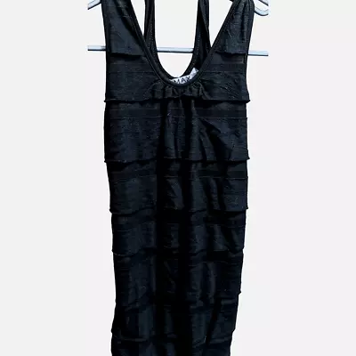 Halter Tank Mini Black Ruffle Dress By Miley Cyrus And Max Azria Small • $16