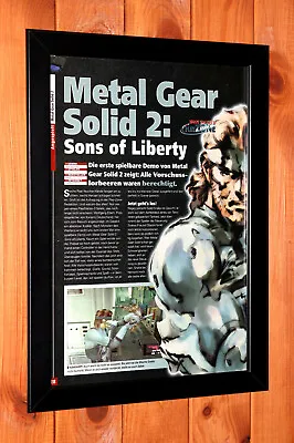 Metal Gear Solid 2 Sons Of Liberty PS2 Xbox 360 Vintage Promo Poster Ad Framed. • $54.16