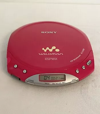 Vintage Sony Walkman Discman ESP Max D-E330 2000’s Pink Tested Works EUC • $37.95