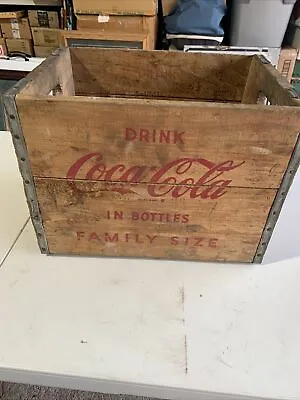 VINTAGE FULL SIZED SOLID WOOD COCA-COLA CRATE STAMPED 4-68 Have A Coke Family Sz • $59.99