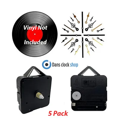 $13.34 • Buy 5 Pack 7'' & 12'' Vinyl Record Clock Making Kit Convert Your Records To Clocks
