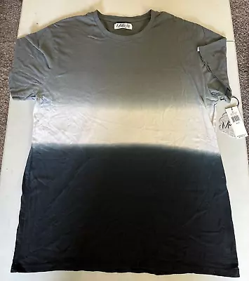 Mister NY Men's Cotton 3 Part Dip Dye T-Shirt Grey/White/Black-Small • $24.97