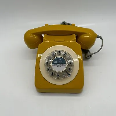 Wild & Wolf Mustard Telephone - Vintage Retro 746 Style - Push Button - Redial • £29.99