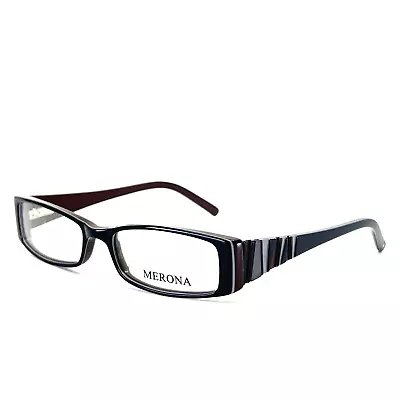 Merona Eyeglasses Frames M7 1017 1600 V Black Rectangular Half Rim 51-16-130 • $29.98