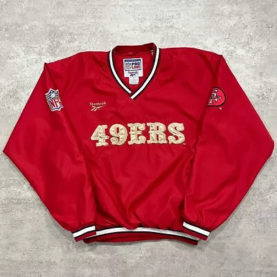 VTG 90s NFL SAN FRANCISCO 49ERS REEBOK JACKET PULLOVER SIZE L • $80