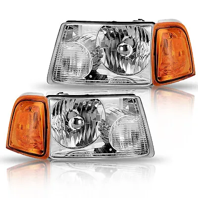 2X For 2001-2011 Ford Ranger Headlights Clear Headlamp Chrome Left & Right LH RH • $69.99