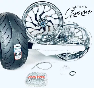 240 CHROME FAT TIRE KIT W/ HELLIAN WHEELS 01-08 SUZUKI GSXR 1000 • $6099.99