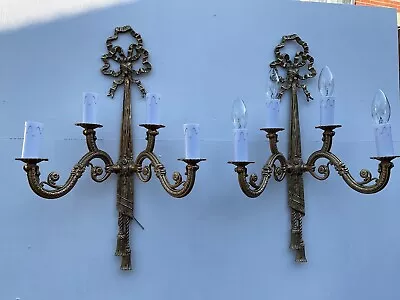 Pair Of Vintage French Wall Lights Louis Xvi Rococo Style  • £148