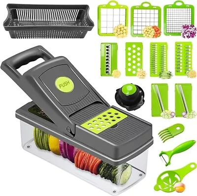 Vegetable Chopper Salad Fruit Vegetable Cutter Food Dice Slicer Peeler Uk TikTok • £11.99