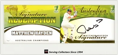 $220 • Buy 2007-08 Select Cricket Cards Signature Redemption Card Matthew Hayden-Rare